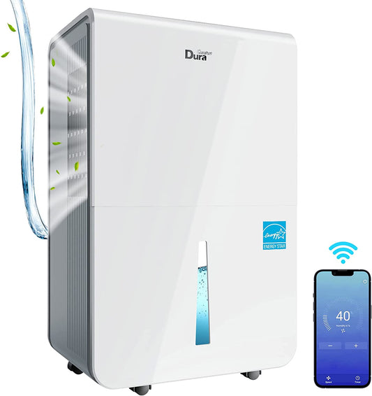 DuraComfort Dehumidifier for Home,1000 Sq. ft 22 Pint with Drain Hose,2023  New Model,White 