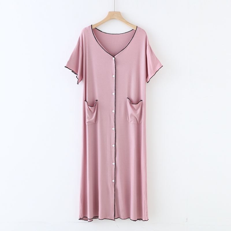 Life is a Flower Modal Button-Down Nightdress