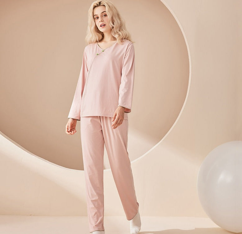  STJDM Nightgown,Modal Pajamas Women's Sleepwear Long-Sleeved  Trousers Loose Home Pajamas 2XL 4415 : Clothing, Shoes & Jewelry