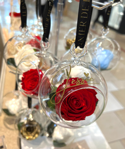 Real Preserved Rose Christmas Ornament
