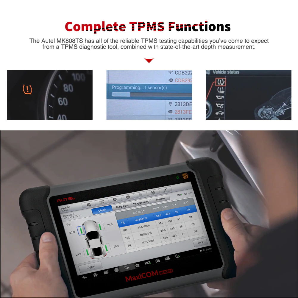 AUTEL MX808TS / MK808TS Valise diagnostic avec TPMS