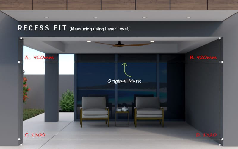 Measuring for Windmaster Outdoor Blinds Recess Fit Laser Level