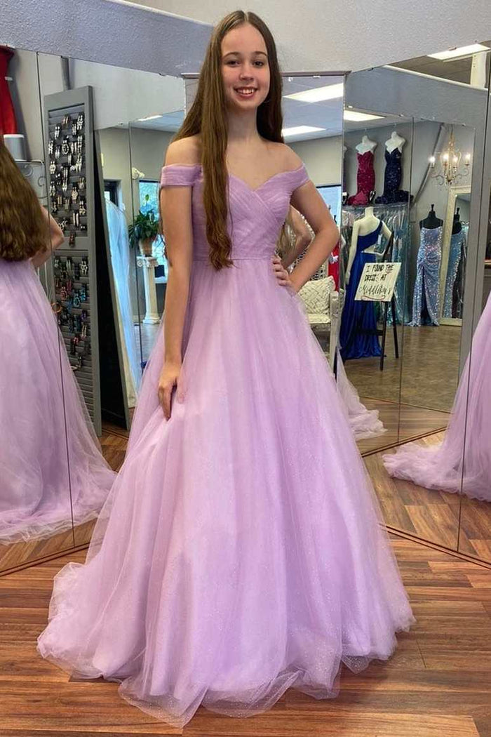 Lilac Applique Strapless A-Line Long Prom Dress – Dreamdressy