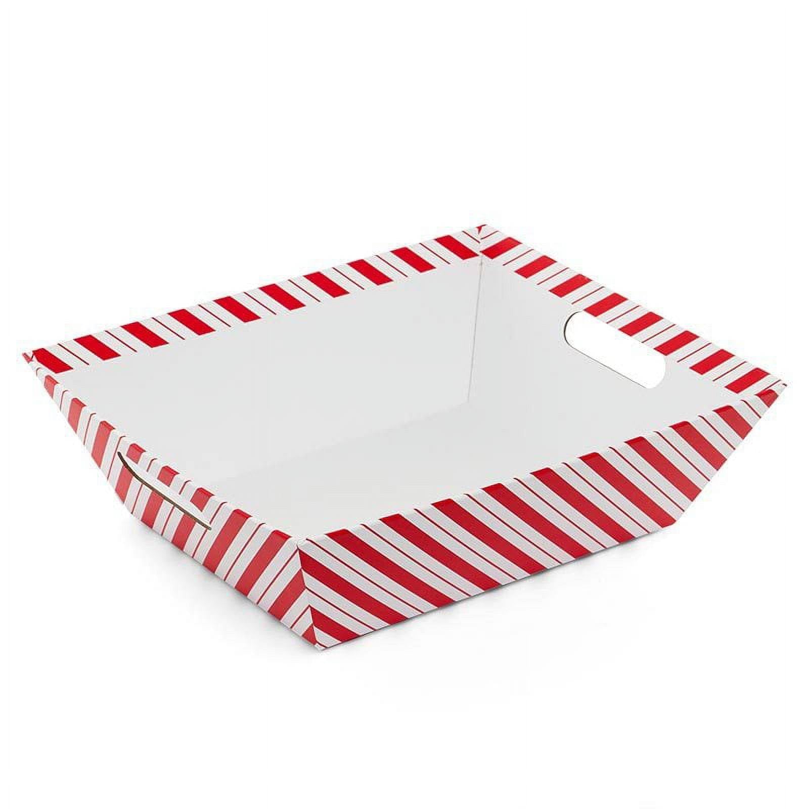 50ea - 10 x 7-1/2 x 3-1/4 Red/White Heavy Crdbrd Bskt Tray by Paper Mart JSC3_P7GWR21