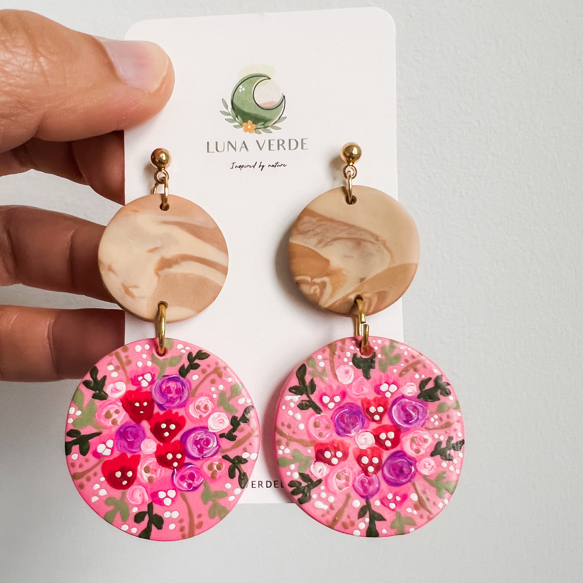 Las Rosas | Polymer Clay Earrings – LunaVerde Design