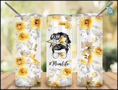 Mom life tumbler, flower tumbler, Straight & Tapered, PNG Sublimation