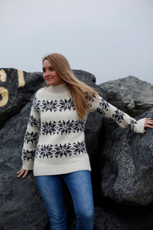 Norwool sweater af 100% uld, råhvid