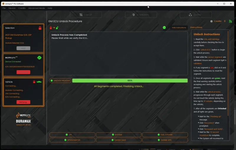 GM Duramax unlock complete