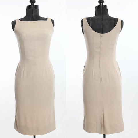 Vintage 40s Strapless Slip Dress/ 1940s Ivory Mid Length Bullet, Bottle of  Bread