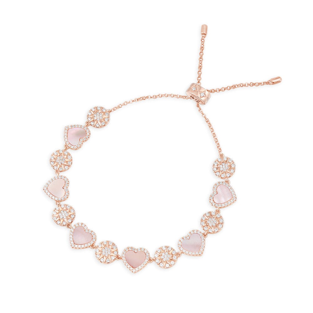 Pink Nacre Heart & Dot Adjustable bracelet | APM Monaco – APM Monaco UK