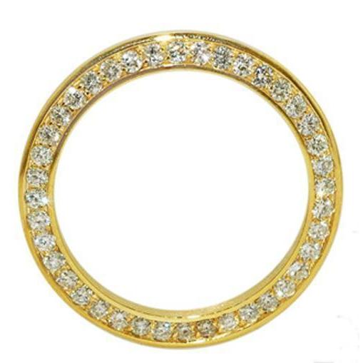 YG 14K Real Natural Earth Mined Diamond Bezel Prong Set Fits Rolex Date 34 Mm Watch 2.5 Ct.
