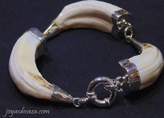 pulsera 3 amoladeras de jabali en plata