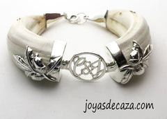 pulsera amoladera de jabali personalizada en plata de ley 