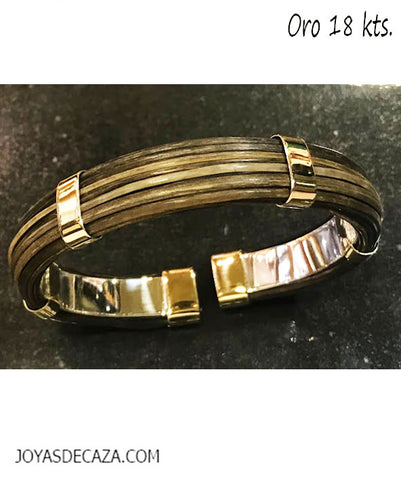 pulsera exclusivas pelo bufalo con oro