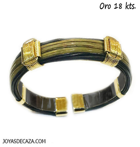 pulsera exclusivas pelo bufalo nudos africanos atados en oro