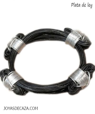 pulsera gruesa nudos corredizos pelo bufalo 4 nudos