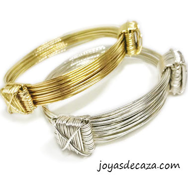 pulsera hilos de plata nudos corredizos y pulsera hilos de oro nudos corredizos