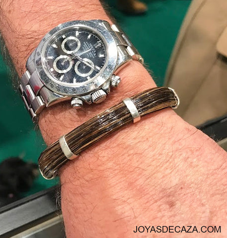 pulsera pelo facochero y Reloj Rolex Daytona Automatique "6 Inverted" de acero