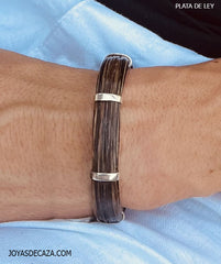 pulsera plana pelo facochero con plata foto 3