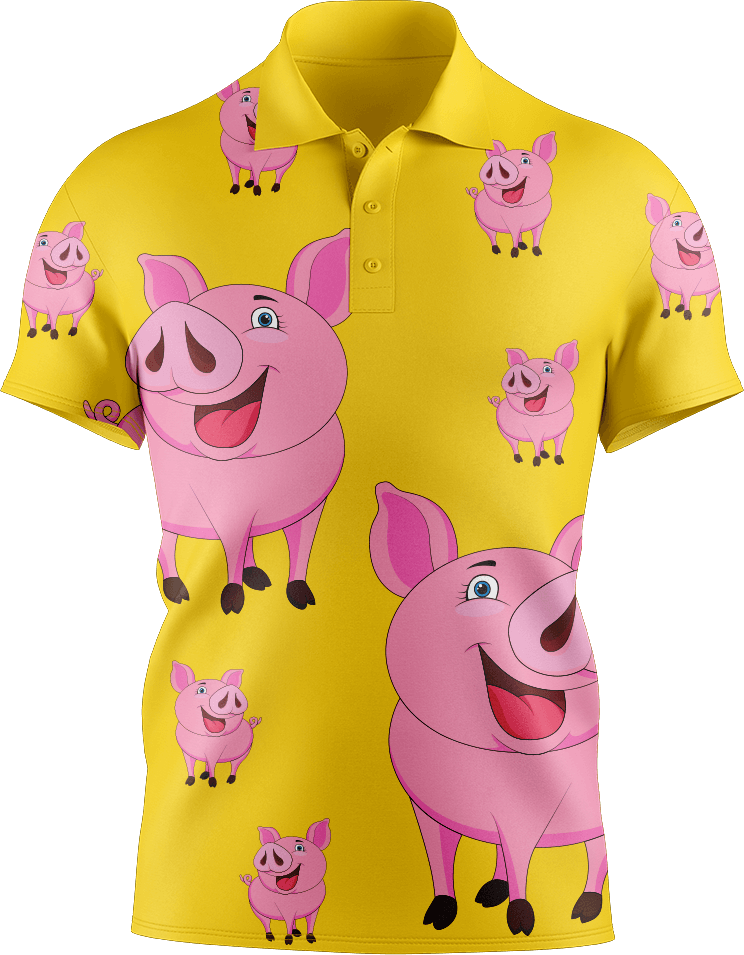 Percy Pig Men's Short Sleeve Polo