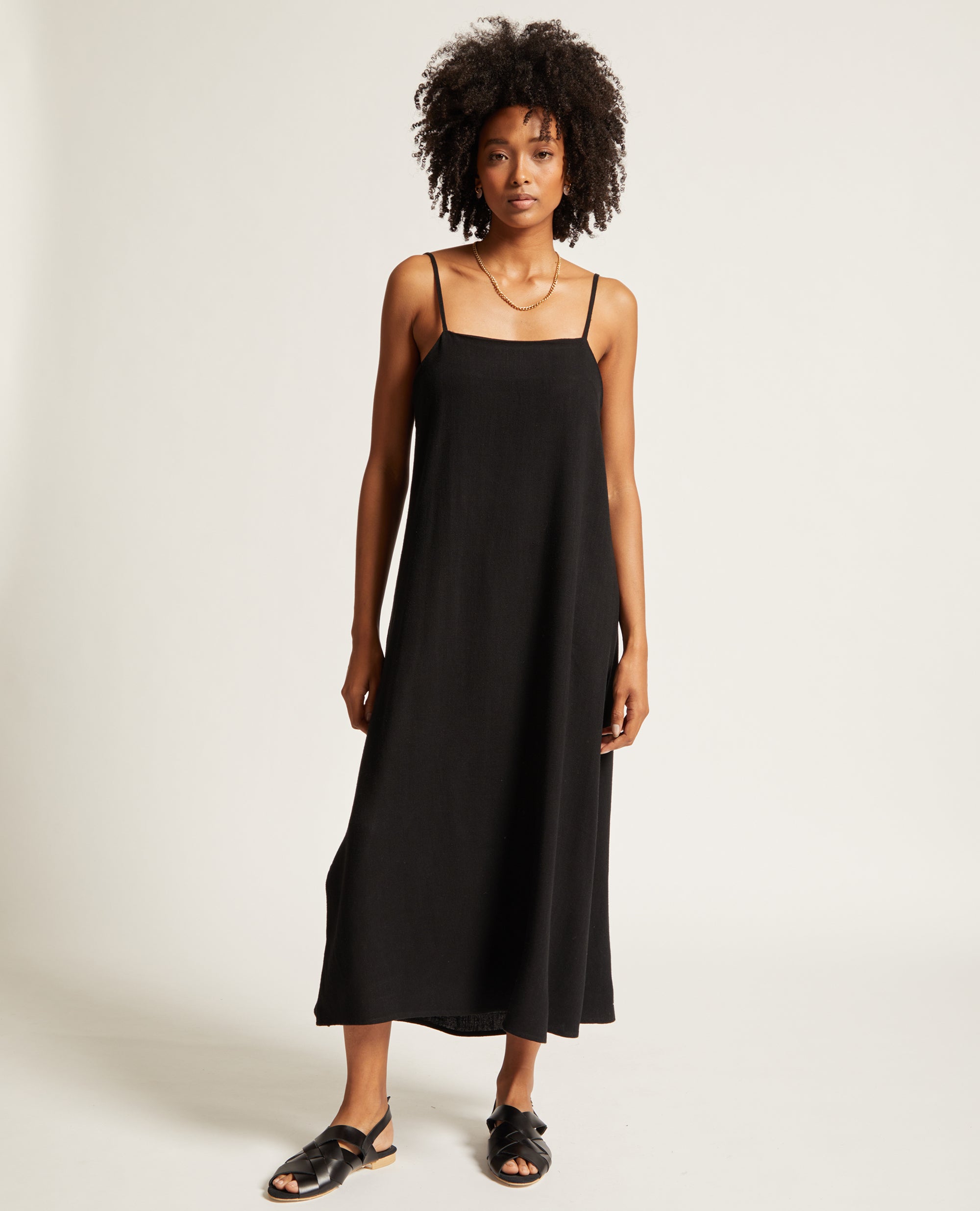 Tiered Cami Dress - Black – Burnt Summer