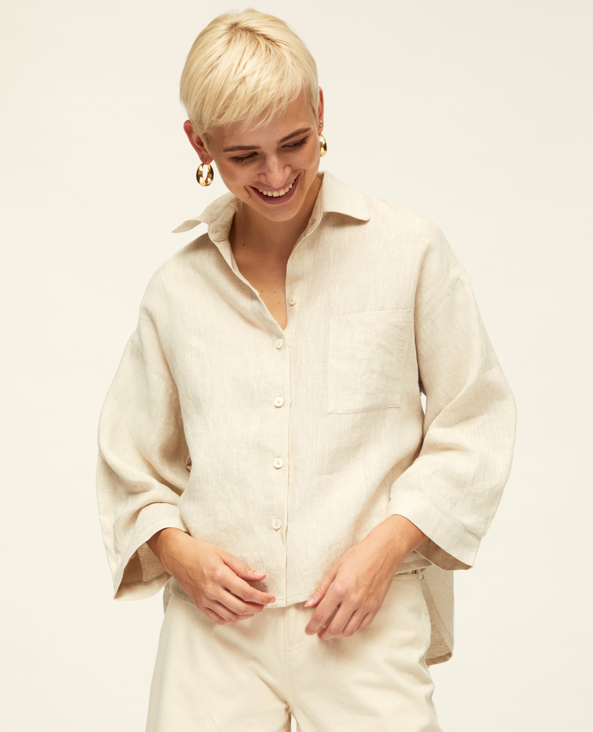 Harper Core | Oversized Button Front Shirt | Sitting Pretty | The