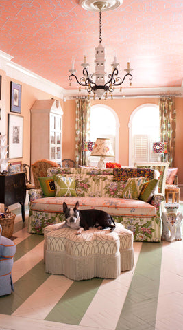 Pink Brooklyn Living Room.