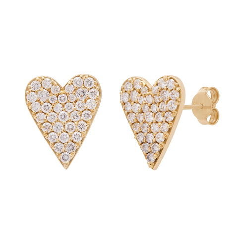 orecchino oro giallo e diamanti forma cuore blendashop