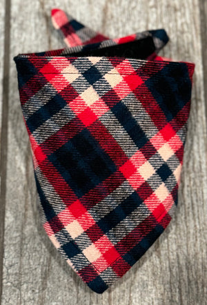 Navy & Red Flannel Plaid - Brewer's Bandanas
