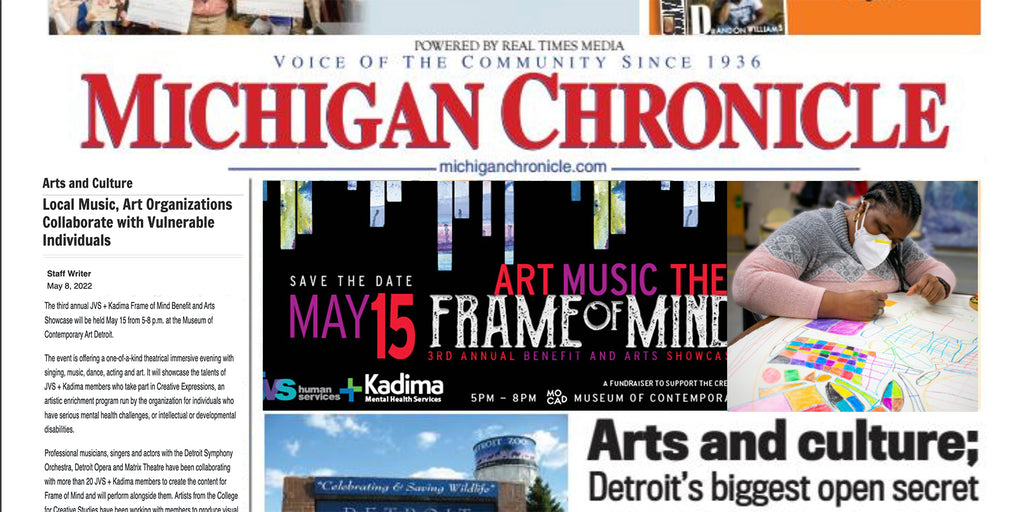 Michigan Chronicle picks up Frame of Mind article (image is not of the actual article)