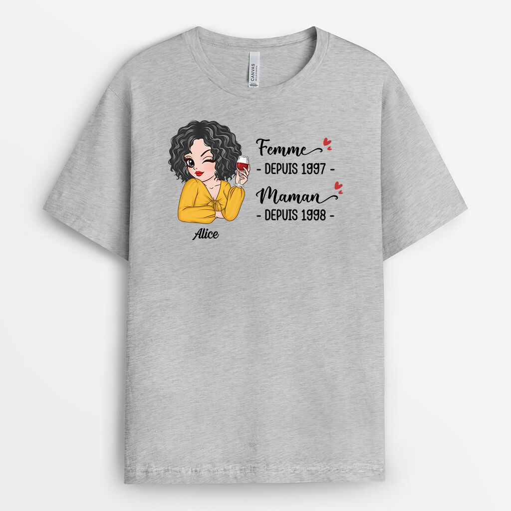 Image of Mariée Maman Mamie Depuis - Cadeau Personnalisé | T-shirt pour Maman