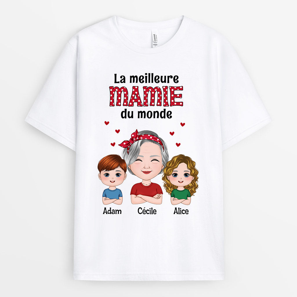 La Meilleure Mamie Maman Du Monde - Cadeau Personnalisé | T-shirt pour ...