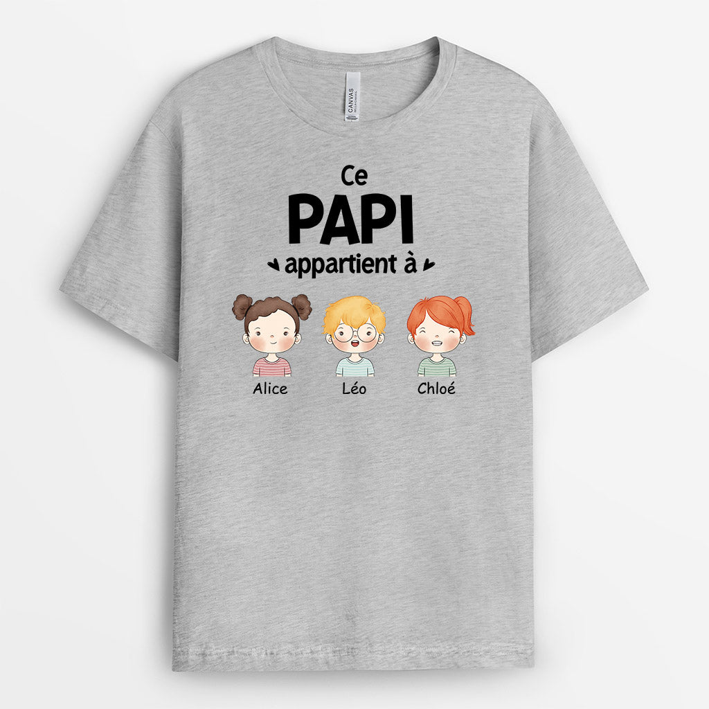 Ce Papi Appartient À Cadeau Personnalisé T Shirt Pour Papi Papa Vive La Mode 1968