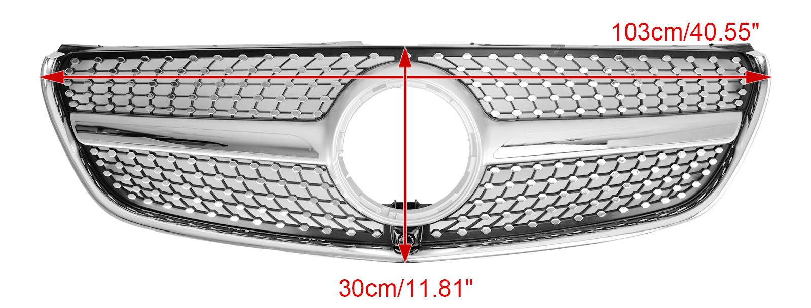 2014-2019.3 Mercedes Benz Classe V W447 V220d/250d/300d/250 Calandre avant supérieure en diamant chromée