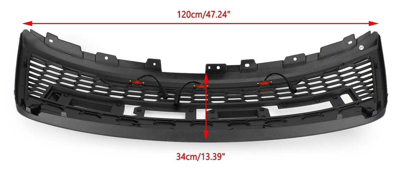 2012-2015 Ford Explorer Base/XLT/Limited/Sport Front Bumper Grill Replacement Grey Grille W/Lights