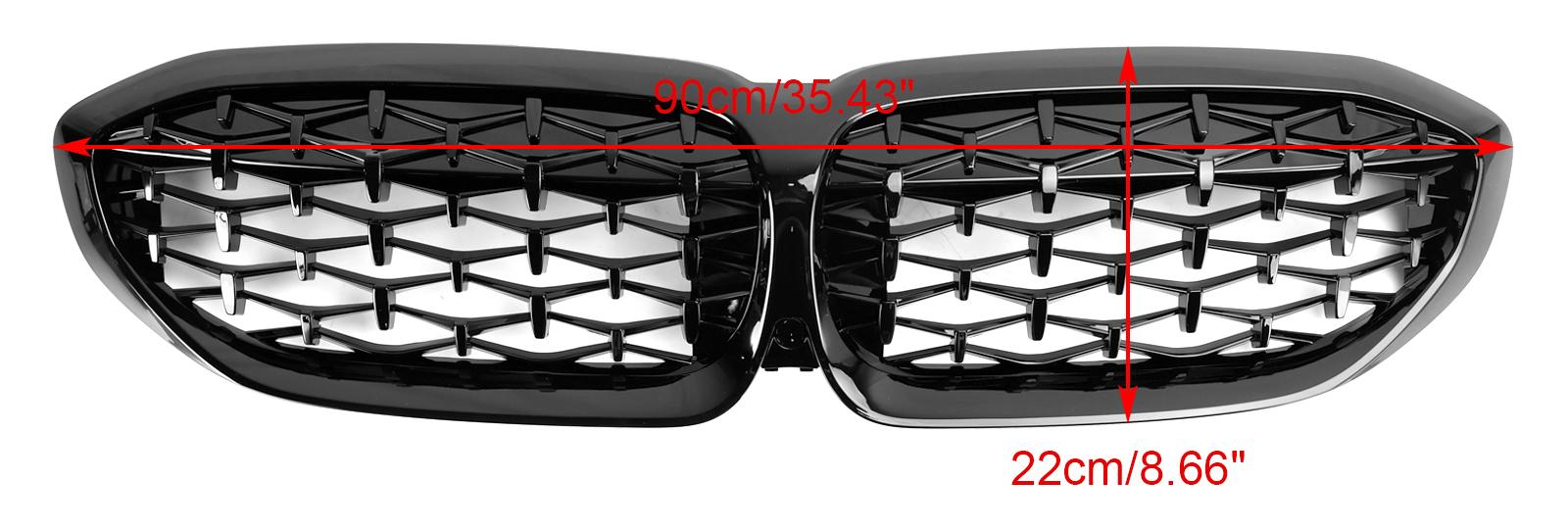 2019-2022 BMW 3 Series G20 320i/330i/320d/M340i/318i/330e Kidney Grille Diamond Black Grill 