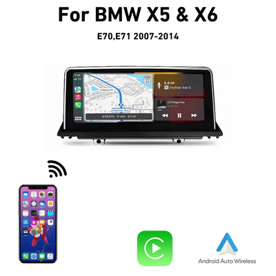 BMW X5 & X6 Wireless CarPlay & Android Auto 10.25inch Touch Screen  Multimedia Display Upgrade 2007-2013 CCC CIC E70 E71, Euro Style Tuning