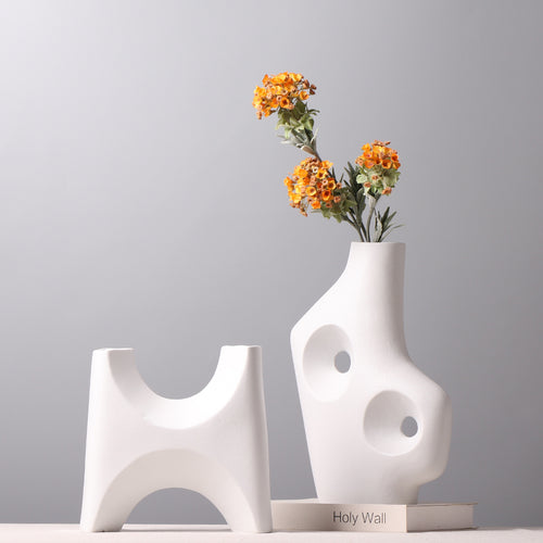 Designer vase as a work of art in the modern living room