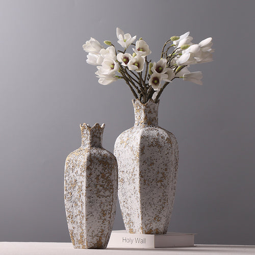 Artificial spring flowers in vase