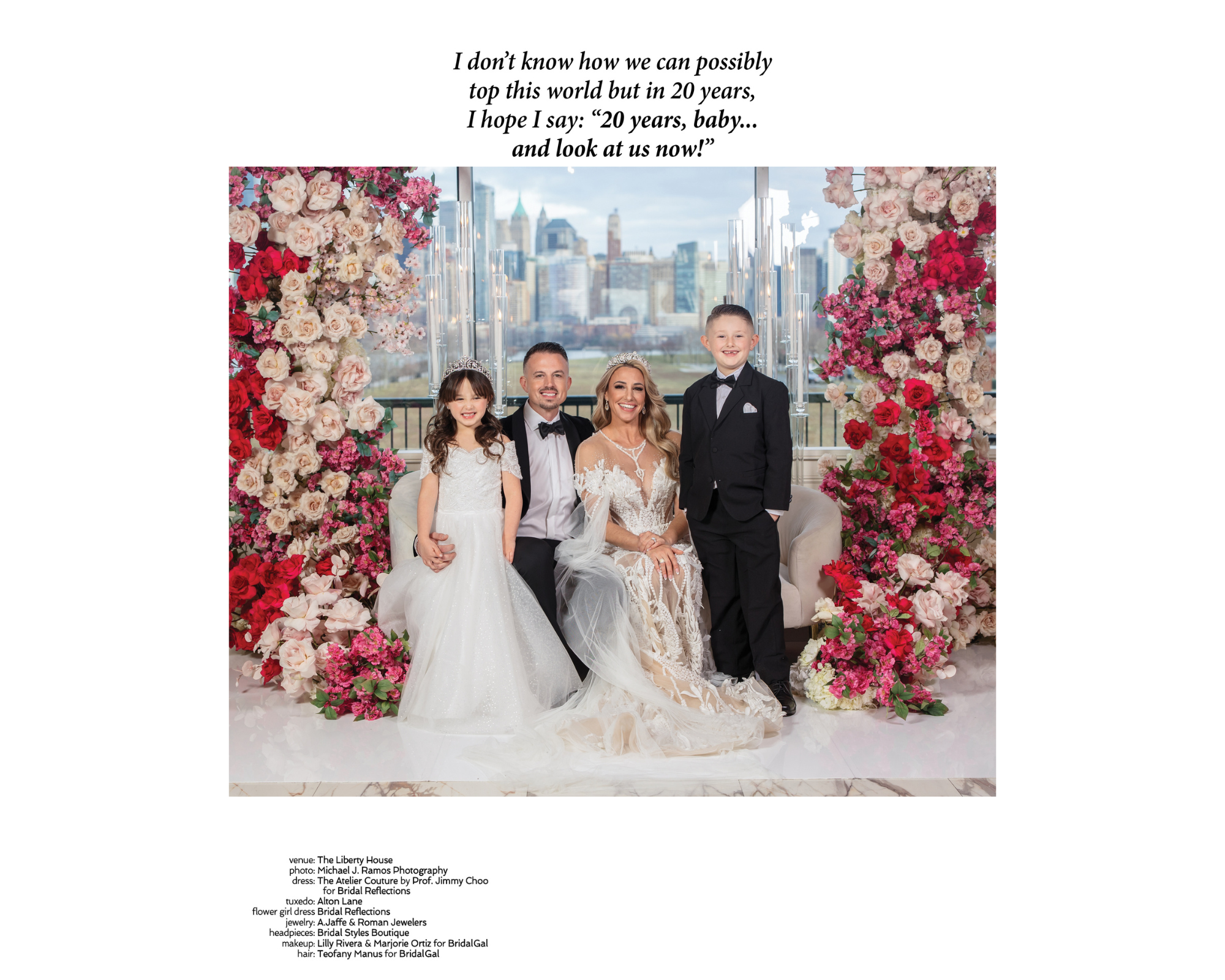  RHONJ Star Danielle Cabral  and her husband Nate's 10th-anniversary shoot for Sophisticated weddings! Danelle’s Swarovski crystal headband via Bridal Styles Boutique and her wedding gown via Bridal Reflections. 