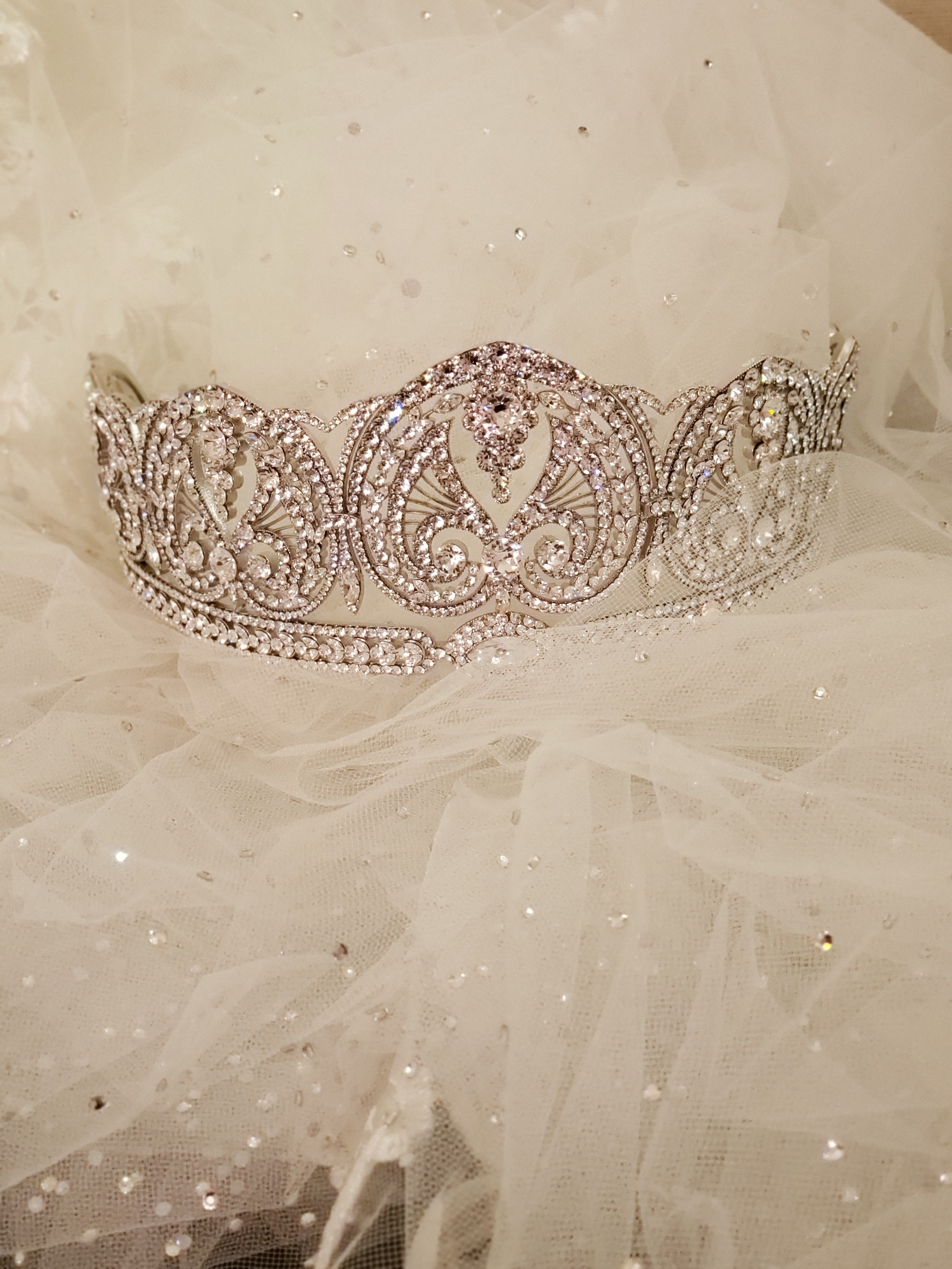  Marie Antoinette-inspired bridal style! This shoot features glam, lavish decor and bridal styles ideas, like this Swarovski crystal bridal tiara from Bridal Styles Boutique.  Photography by Artvesta Studio. 