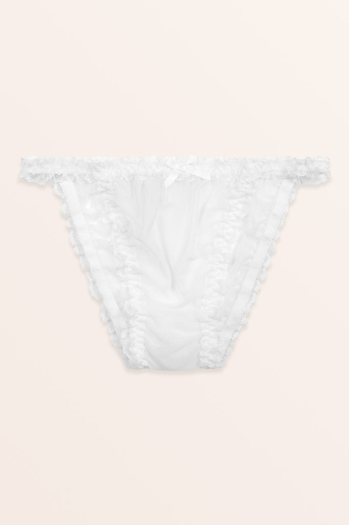 Sheer Frilly Lace Panties - Baby Blue – BlackButterfly