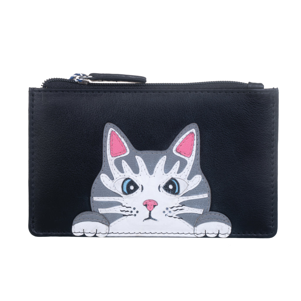 Mala Leather Kitty Chaos Coin and Card Purse — Purrfect Cat Gifts