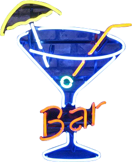 Bar with Cocktail Glass Neon Sign