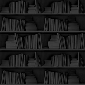 Black Bookshelf Wallpaper