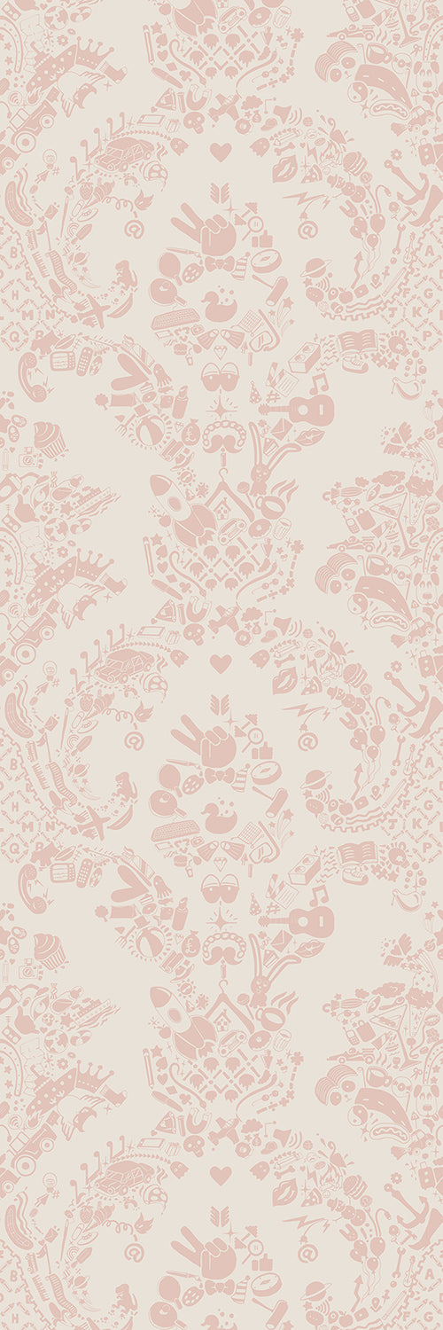 pink white damask wallpaper