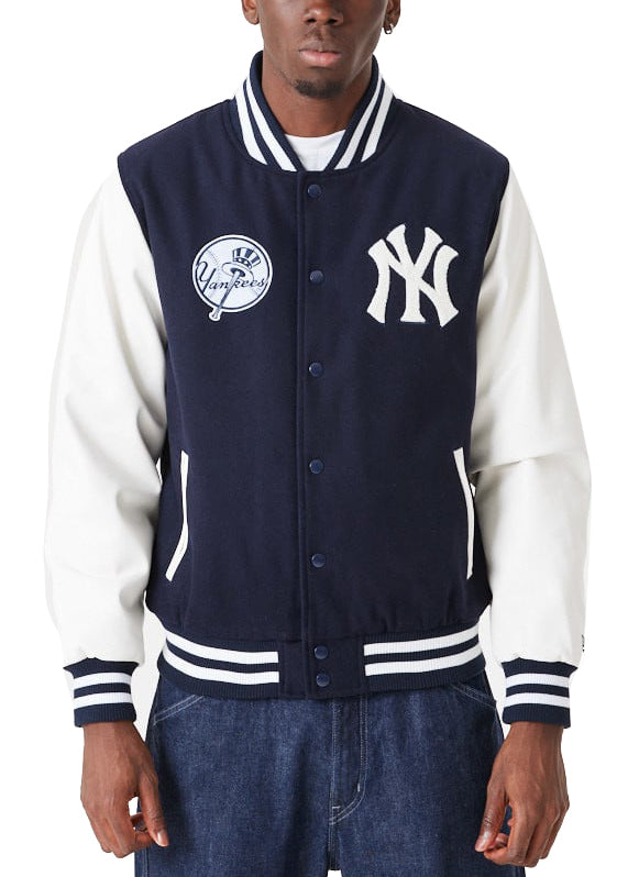 New Era Giacca Mlb Wordmark Varsity Jacket New York Yankees Blue Uomo ...