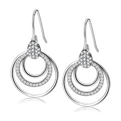 CJ099 Wholesale Women's Stainless Steel AAA Grade CZ Clear Hoop Earrings