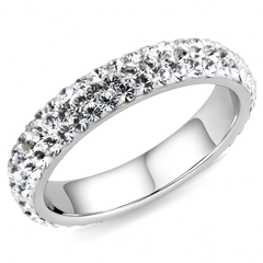 CJ3533 Wholesale Women's Stainless Steel Top Grade Crystal Clear Infinite Sparkles Ring