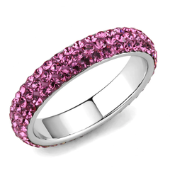 CJ3542 Wholesale Women's Stainless Steel Top Grade Crystal Rose Infinite Sparkle Ring